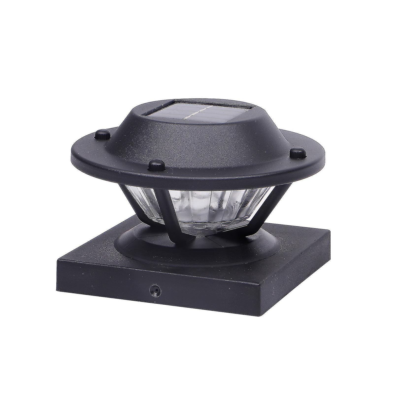 (2-pack) Solar Powered Led Post Cap Deck Patio Garden Lights (black)