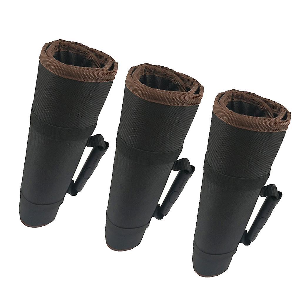 3 Pieces Multi Pockets Electrical Tool Bag Folding Tool Roll Wrap Storage