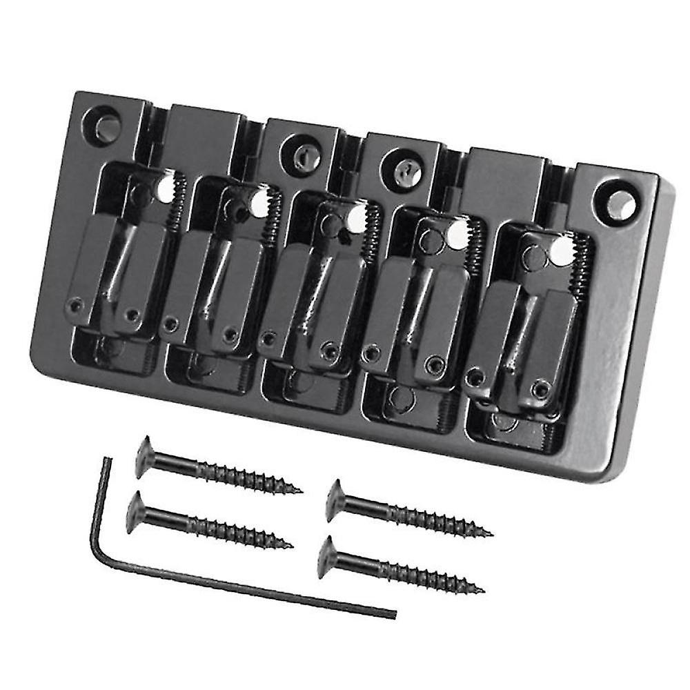 5 String Flip Fine-tuning Guitar Saddle Bridge Pull String Plate For 5 String Electric Guitar Accessories Black