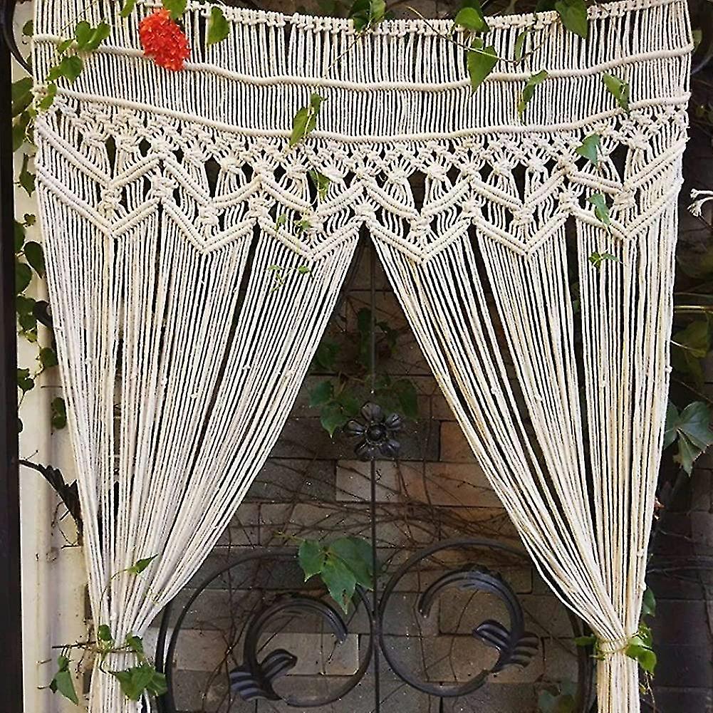 Macrame Curtain Panel For Bohemian Cotton Door Window For Room Divider Window Door Curtain