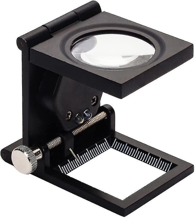 Desktop Magnifier 10x Threaded Magnifying Glass Zinc Alloy Foldable Glass With 2 Led Light Ft