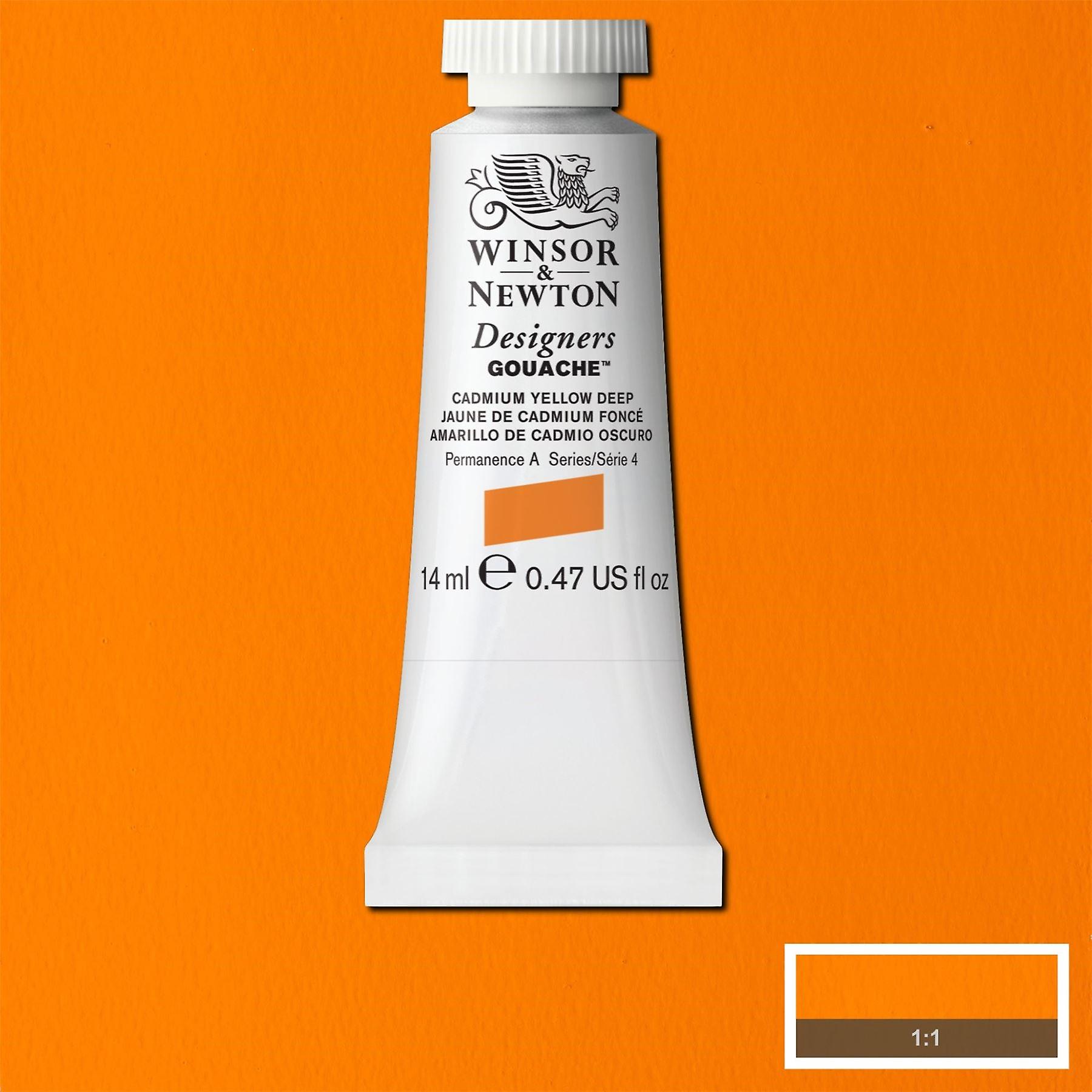 Winsor and Newton Designers Gouache Tube - Cadmium Yellow Deep - 14ml