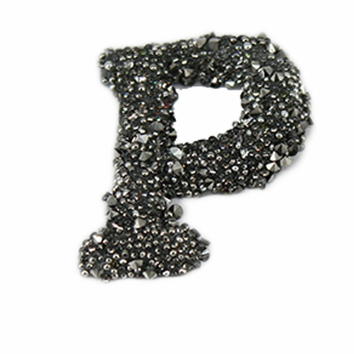 P Sparkle Alphabet Embroidery Patches