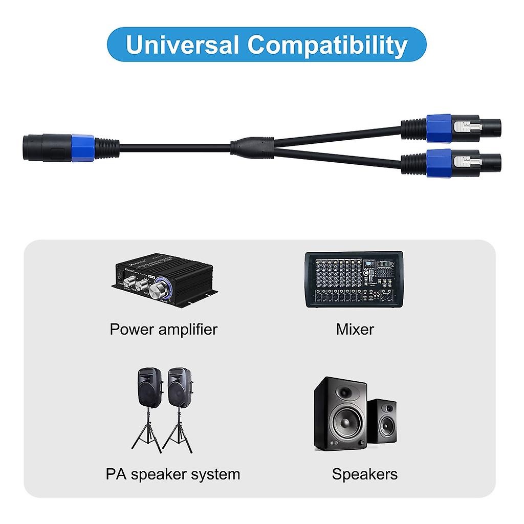 Speakon Splitter Cable,1 Male To 2 Female XLR Y Splitter