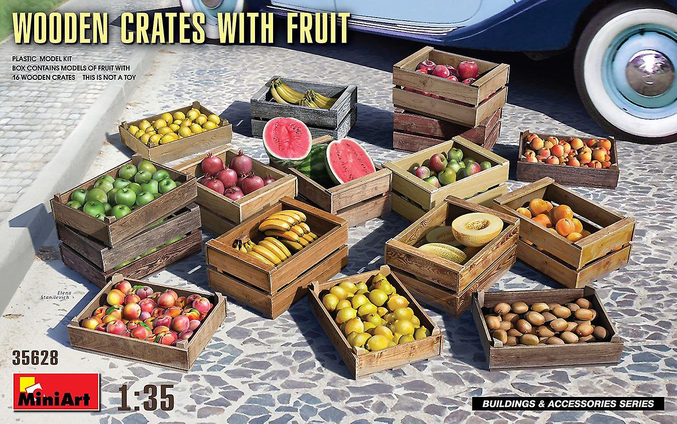 Miniart MIN35628 Miniart 1:35 - Wooden Crates with Fruit Plastic Unpainted Accessories Scale model