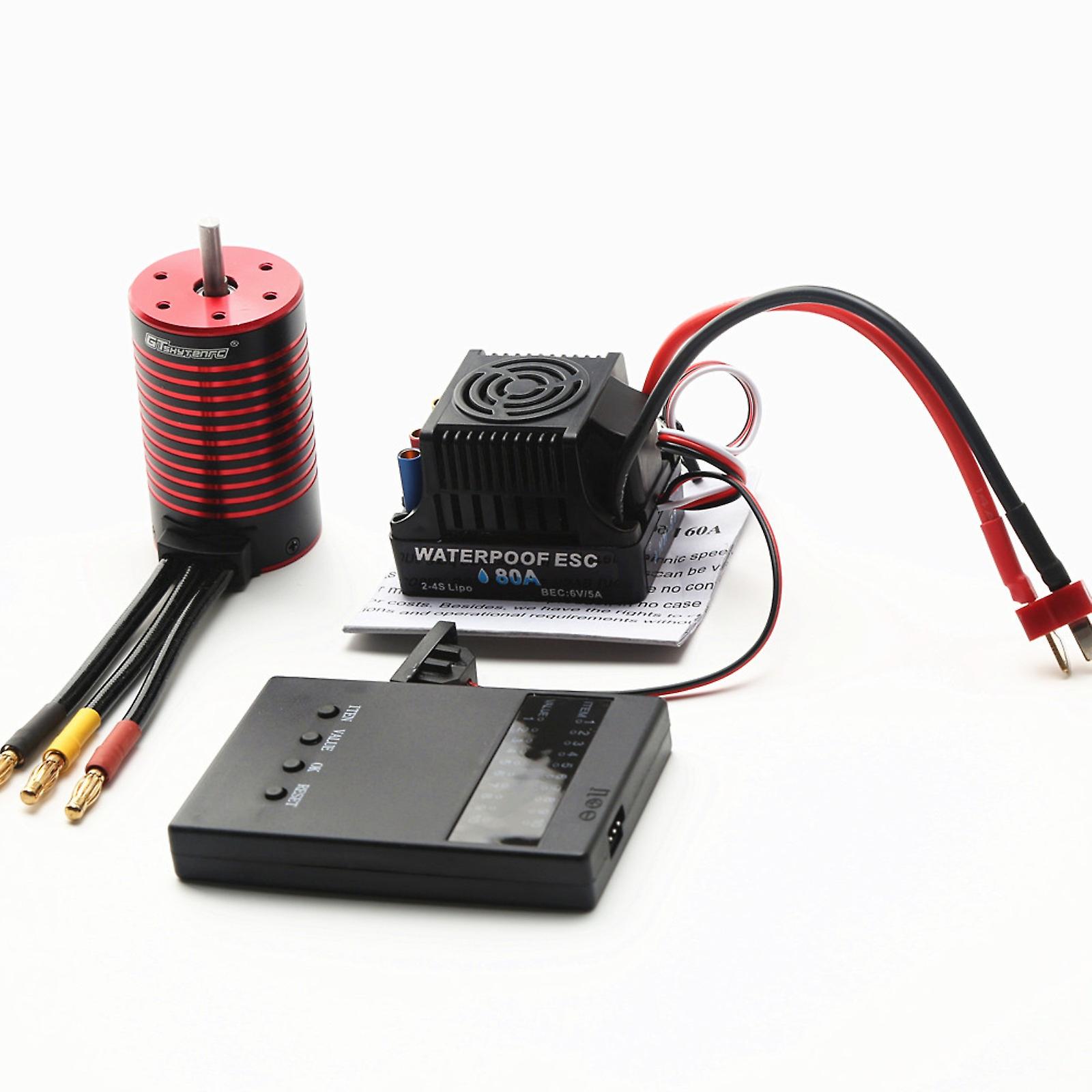 Waterproof 3660 Brushless Motor With 80a Brushless Esc Programming Card