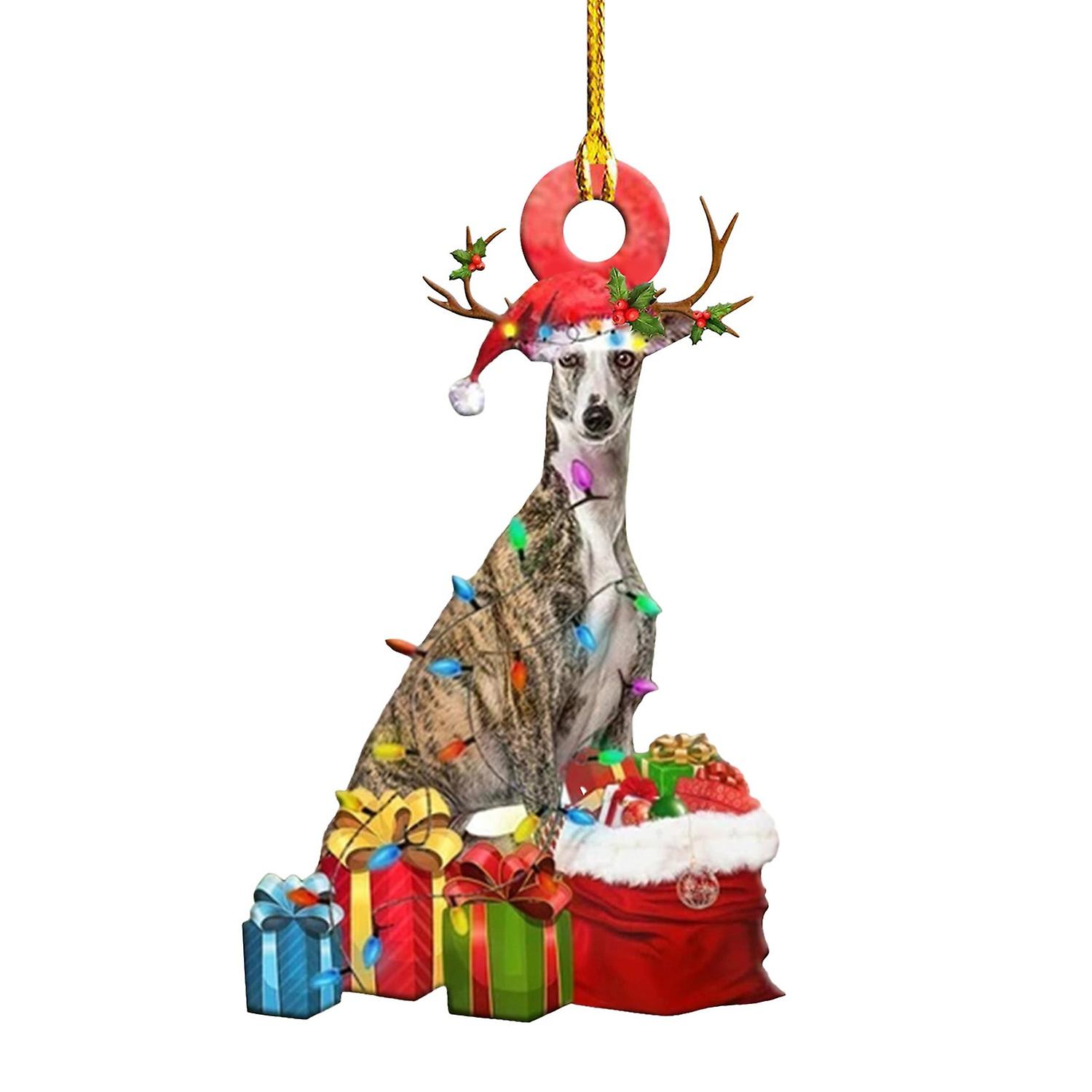 OuZhan Creative Dog Pattern Hanging Decor Adorable Delicate Wood Hanging Widget for Home