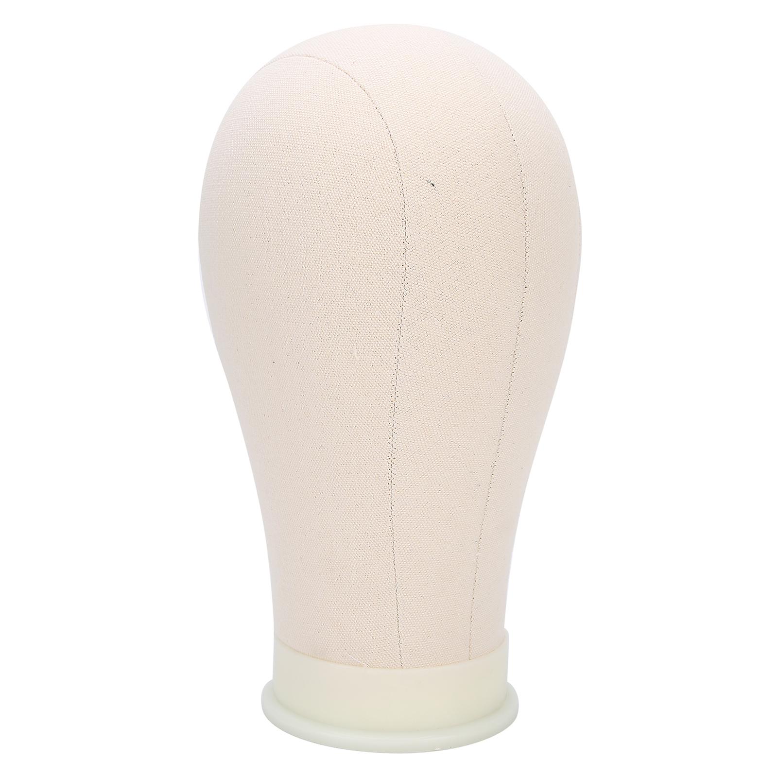 21in Cork Canvas Wig Head Mannequin for Wig Making Display Styling Practice Durable Block Model