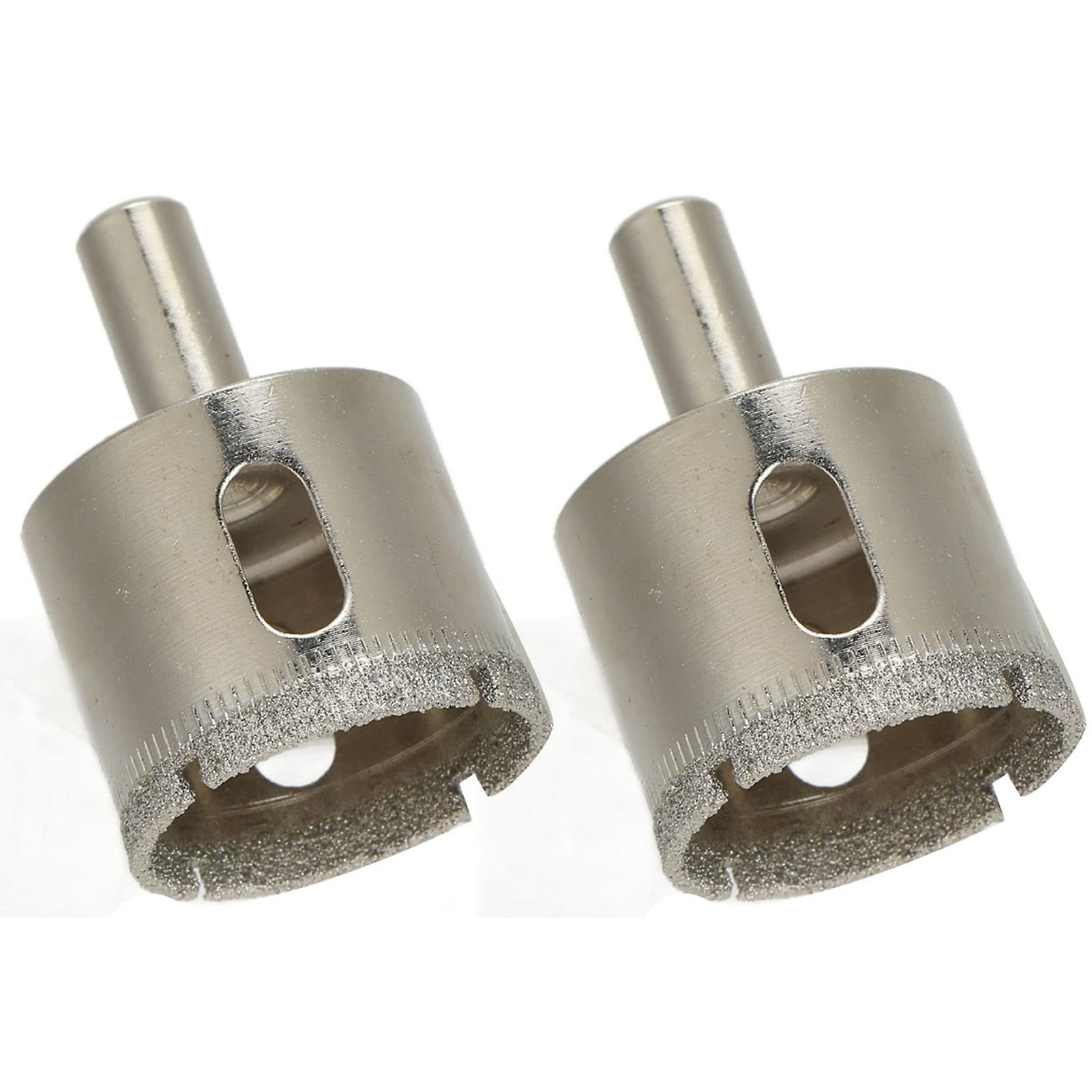2Pcs 35mm Diamond Coated Hole Saw Drill Bits for Tile Marble
