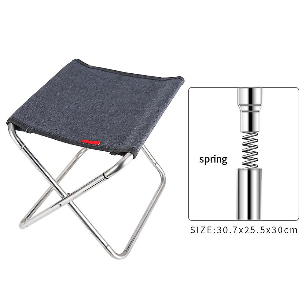 Stainless Steel Spring Folding Stool Outdoor Fishing Camping Barbecue Folding Stool Chair