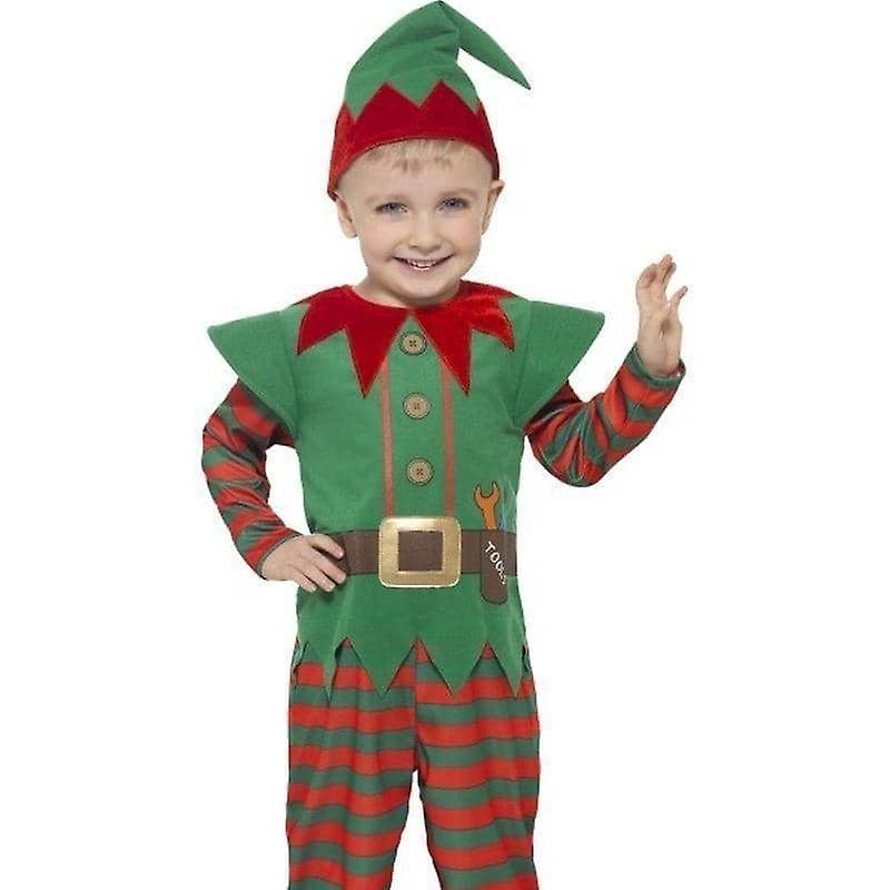 Elf Costum Copil Roșu Verde 21489s