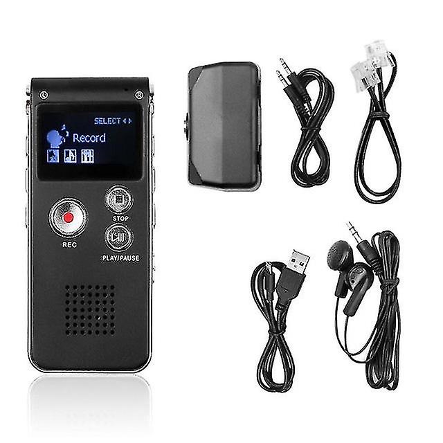 1 Set Portable Lcd Screen 8gb Digital Voice Recorder Dictaphone Player Telephone Audio Recorder Mp3 T4a9