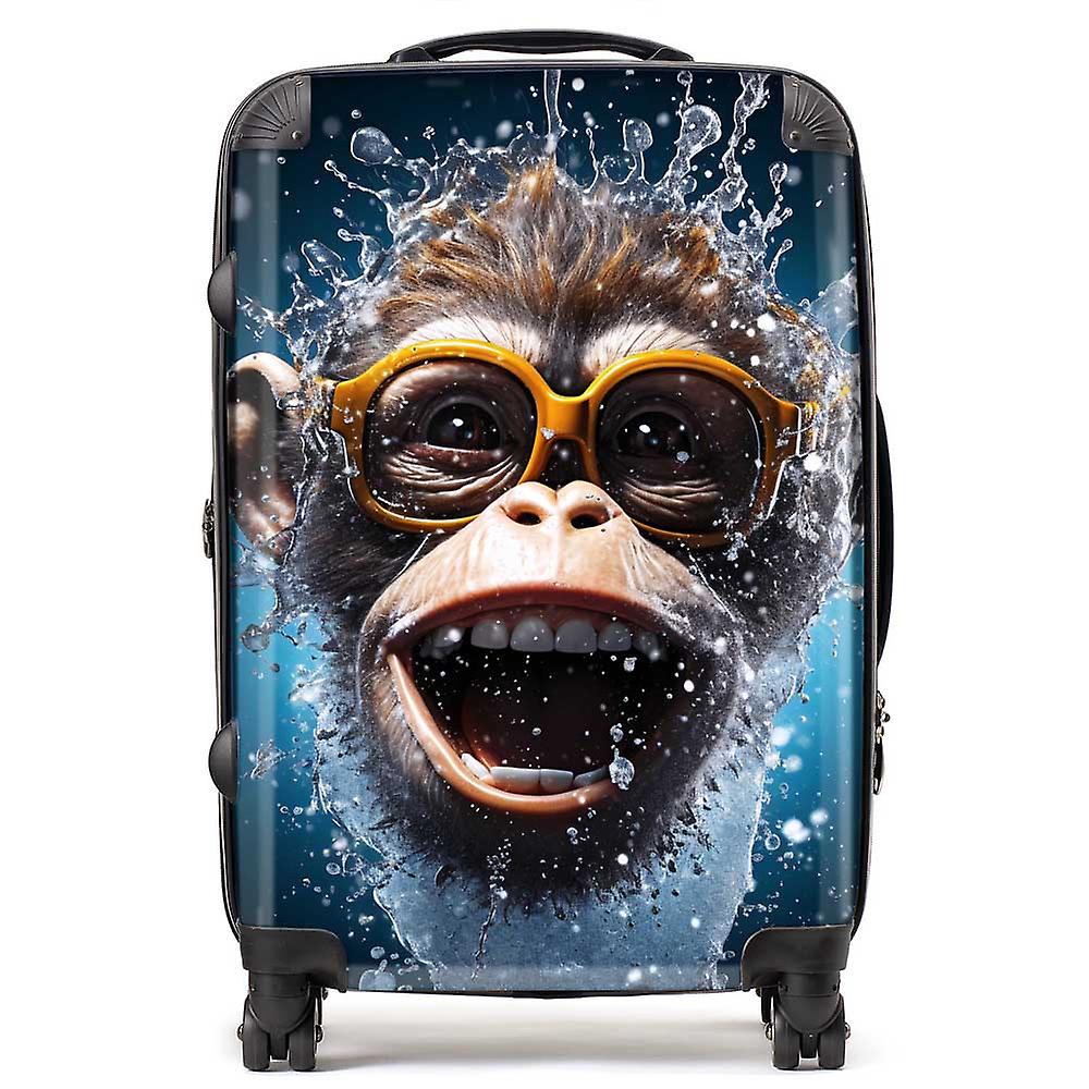 Splashart Cheeky Chimp Face With Glasses Suitcase
