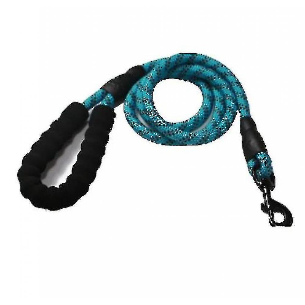Multicolor Reflective Round Rope Dog Leash Dog Pull Strap Comfortable Handle(blue)