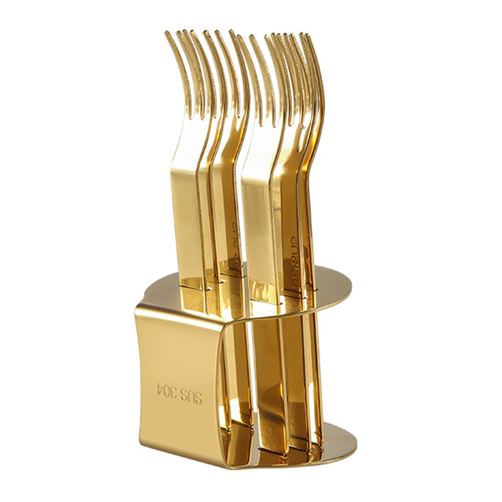 6 Pack Stainless Steel Fruit Forks with Base Rust-Resistant Tableware Kitchen Accessories