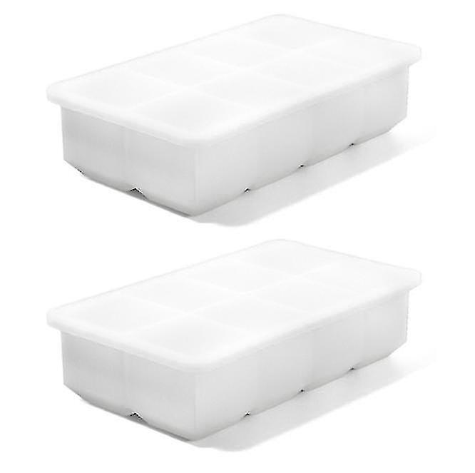 Large Square Ice Cube Maker, 2-Pack Silicone Vintage Ice Cube Tray