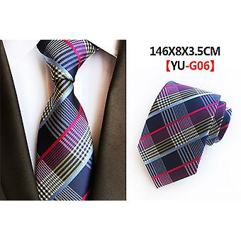 Classic 8cm Formal Tie Black Bule Stripes Plaid Jacquard Tie for Men Wedding Formal Gift Accessories Ties Gravata