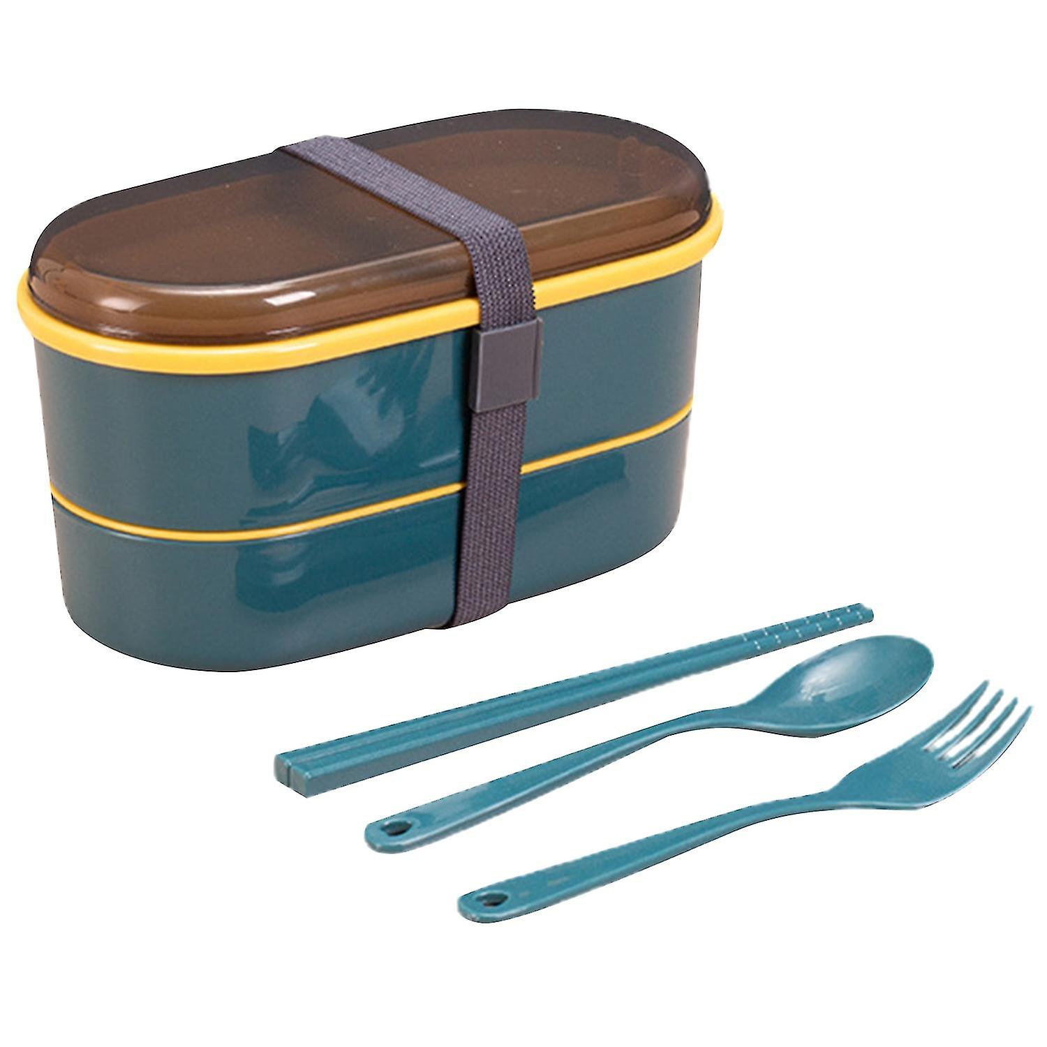 700ml Lunch Box Double-layered Large Capacity Plastic Portable Non-stick Meal Box for Daily Use