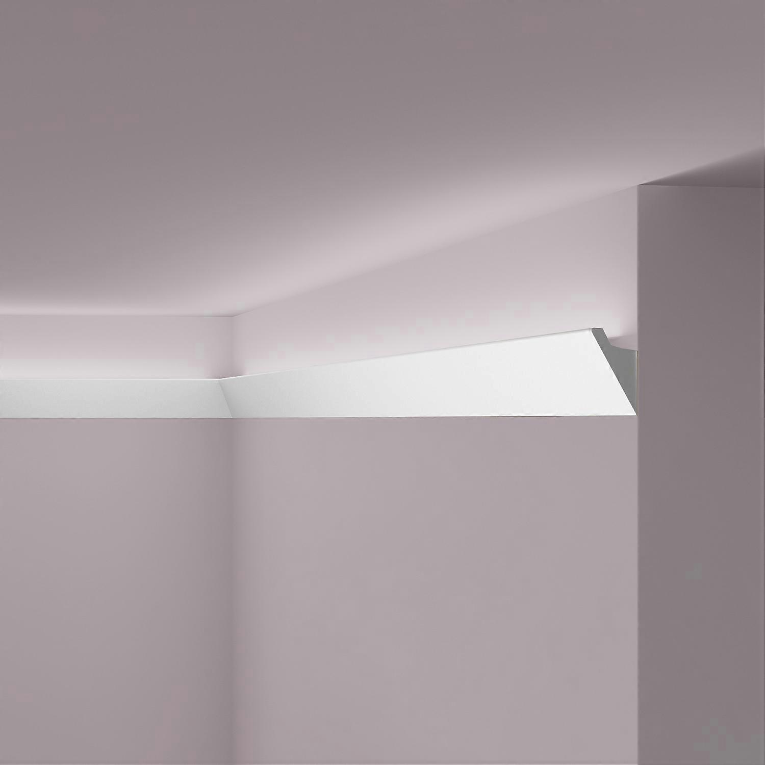 NMC 1 x Cornice moulding IL4 WALLSTYL 200 cm x 3,6 cm x 6 cm grey Extruded polystyrene (HDPS) pre-primed lightweight, sturdy, dimensionally stable, op