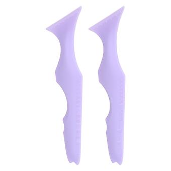 2pcs Eyeliner Stencil Punta Appuntita Riutilizzabile Impermeabile Silicone Eyeliner Aid Stencil per il Trucco Viola