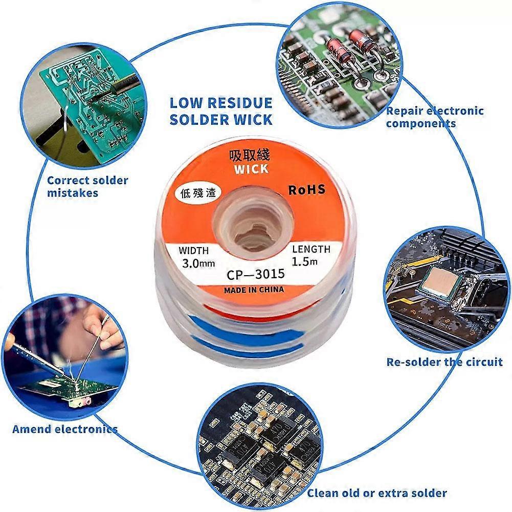 Desoldering Wire Braid Soldering Mesh Welding Parts 1mm 3.5mm Width 2.5mm 3.0mm