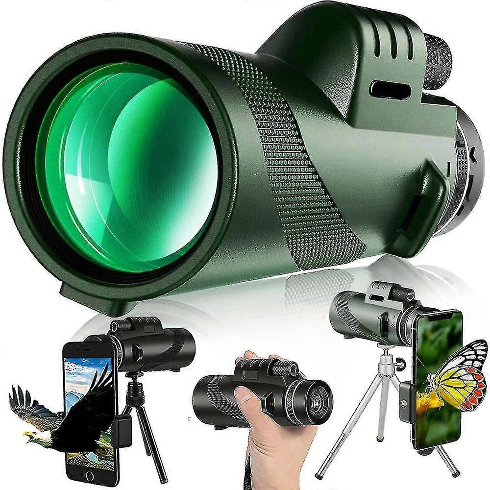 80x100 High Power Monocular Telescope,compact & Portable High Definition Monocular For Adults With Low Night Vision,high Powered Telescope ZTY