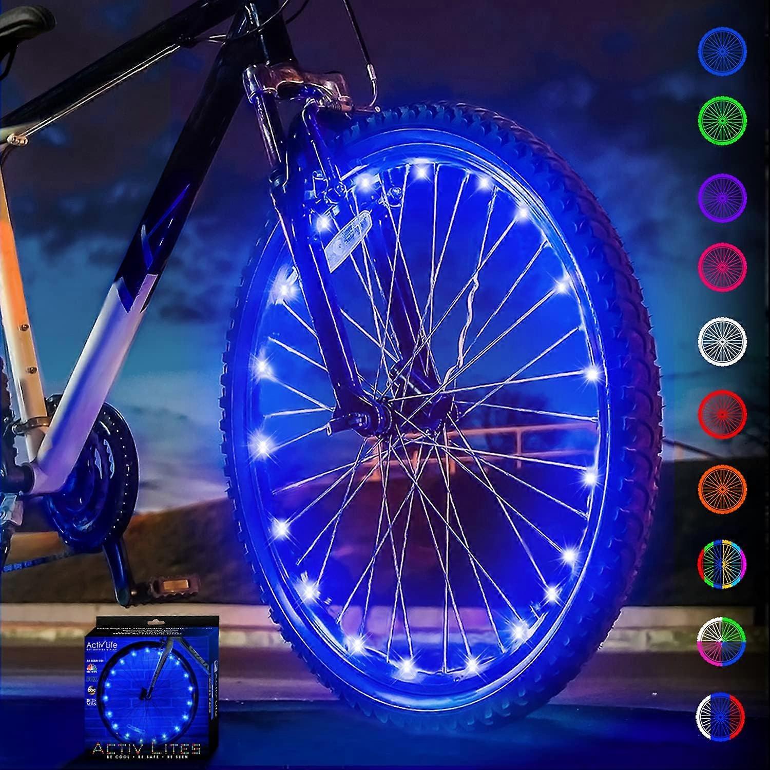 LED bike wheel lights with batteries included! Get 100% brighter and visible from all angles for ultimate safety and style (1 set of tires).
