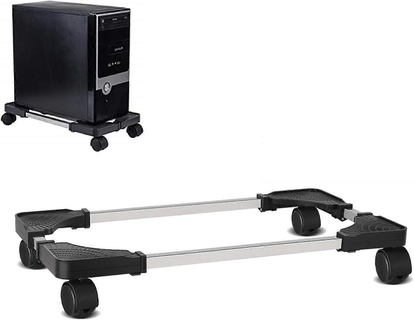 Computer Case Holder Mobile CPU Stand Adjustable Computer Case Holder with Brake Desktop Mainframe Storage Rack