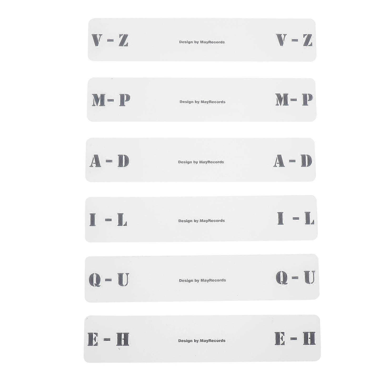Vinyl Record Category Label: A- Z Record File Guides Cards 6pcs LP Record Divider Cards with Black A- Z Alphabet Lettering for Both Horizontal Vertica
