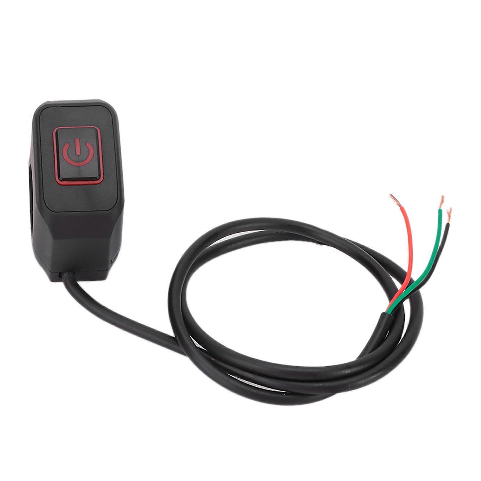 22mm Motorcycle Handlebar Switch Control Button Waterproof Universal for HeadlightRed
