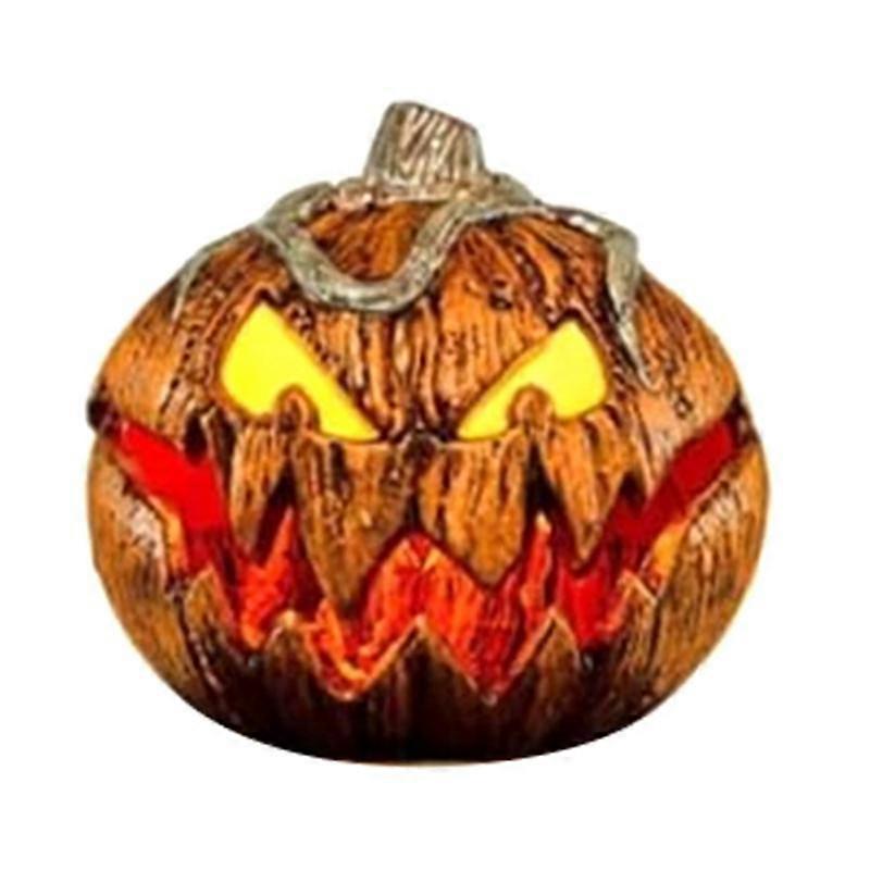 Scary Extendable Jack-O-Lantern Halloween Decor, Talking Pumpkin with Glowing Eyes, Retractable Mou