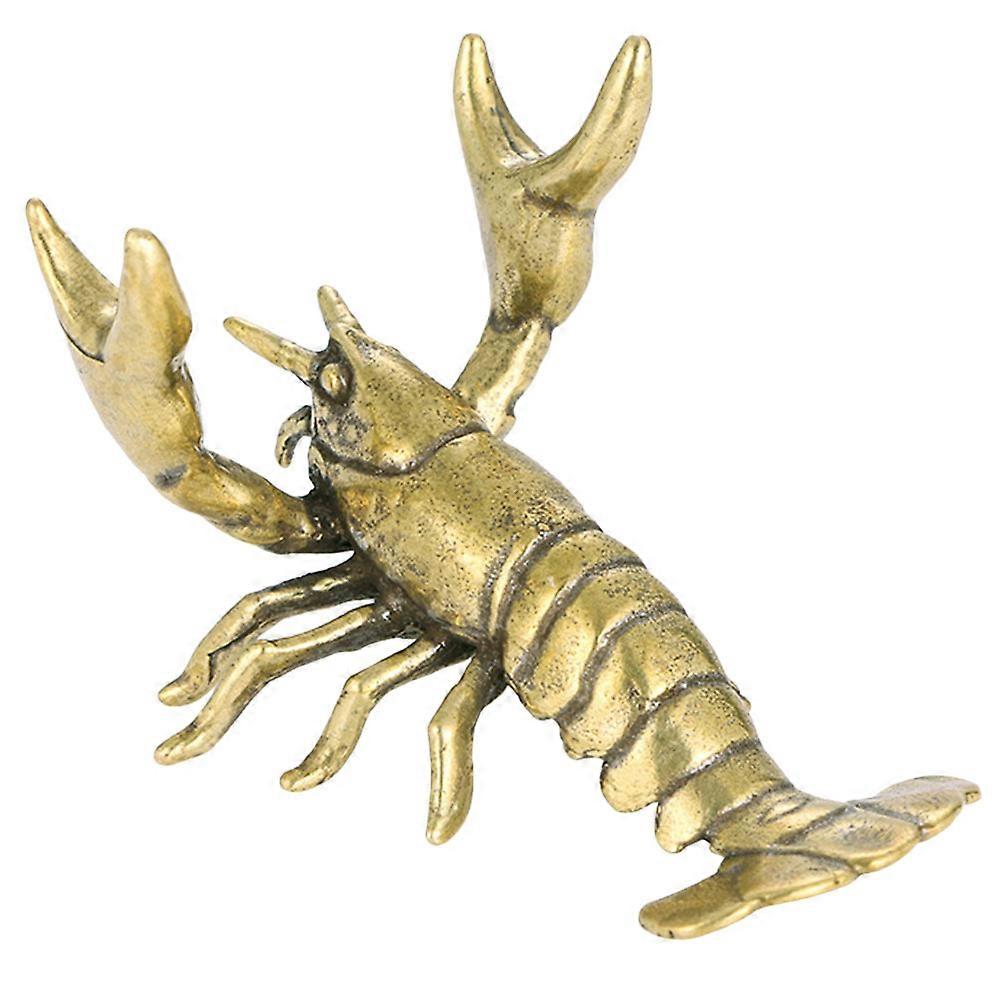 Lobster Figurine Vintage Lobster Statue Decorative Copper Lobster Ornament Pen Stand Rest