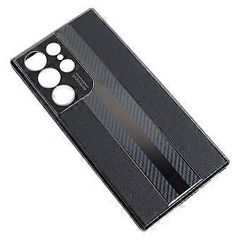 Case for Samsung Galaxy Silicone Leather Shockproof Full Body Protection Slim Cell Phone Cover for Travel Daily Use Black for S23 Ultra
