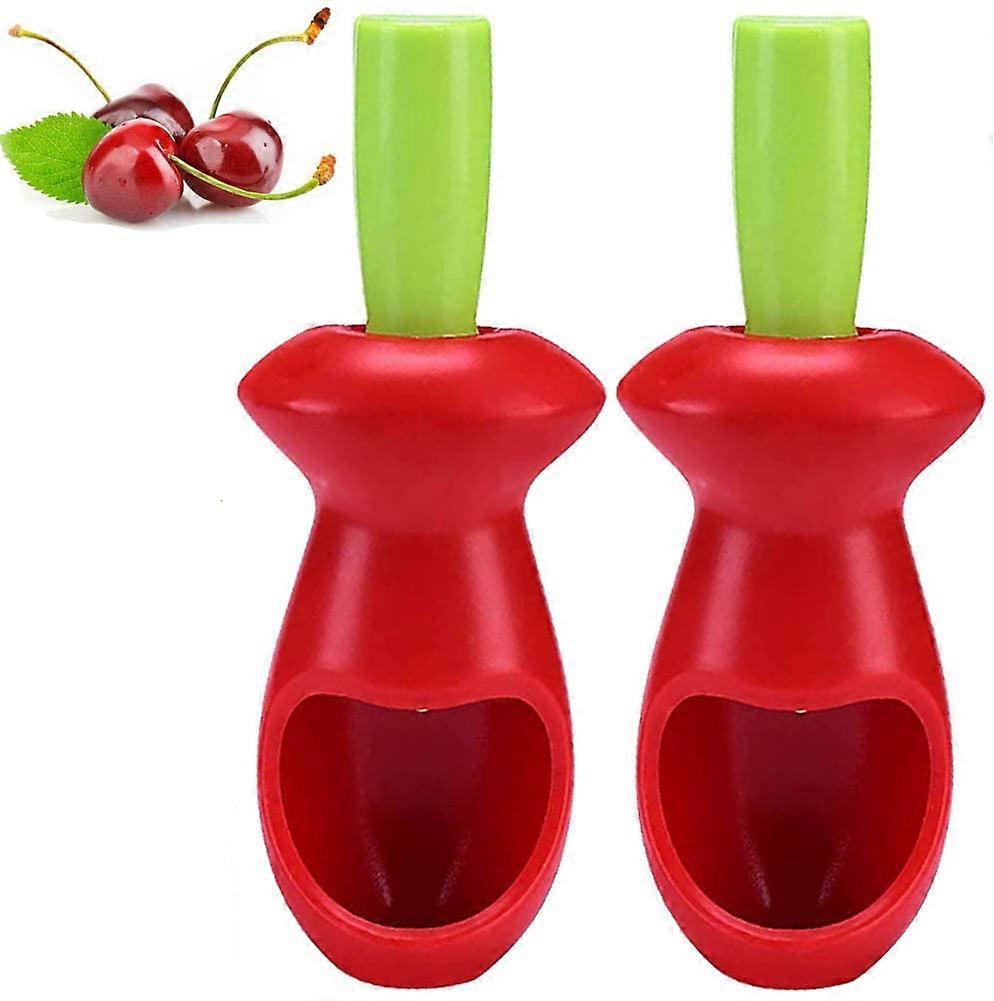 2pcs Pro Fresh Cherry Pitter-Cherry Pit Remover, Kitchen Mini Tools Creative Plastic Tools Nuclear Corer Remove Cherry Seed Removers Enucleate Keep Co