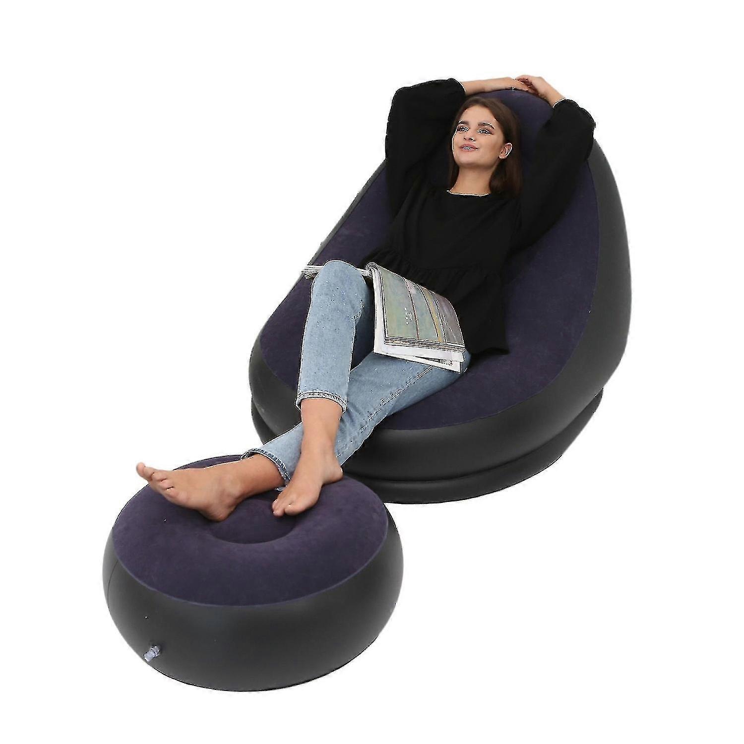 Inflatable Recliner Foldable Portable Inflatable Lazy Boy Recliner With Footstool
