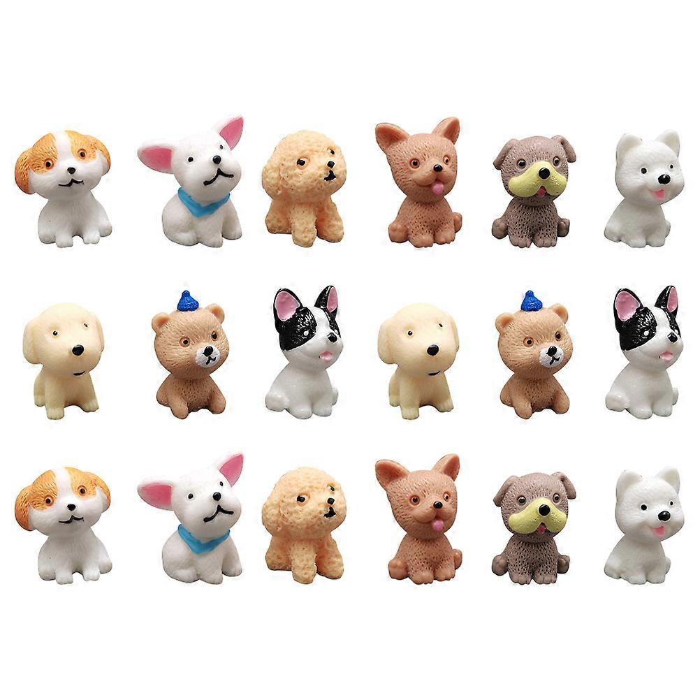 18Pcs Lovely Mini Puppy Craft Decorative Small Dog Figurines Simulation Puppies