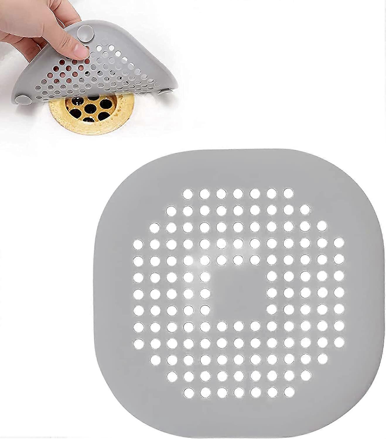 Vask filter, dusj avløp hårfanger, silikon bad avløpsfilter (grå)