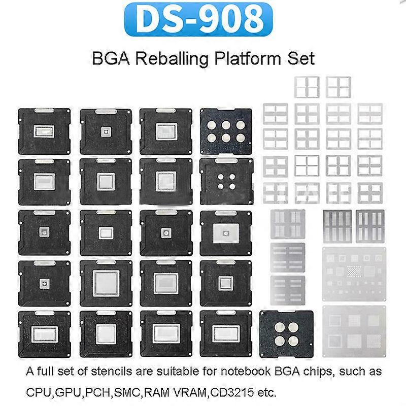 DS-908 BGA Reballing Platform Set for All BGA Chips CPU GPU PCH SMC RAM Soldering Tool Kit Tin Planting Platform