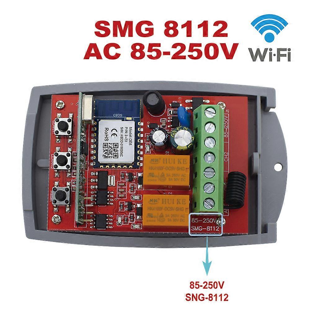 2CH 433MHz Fixed Rolling Code WIFI Gate Door Opener Receiver 43392 Universal For Garage Door Control Tuya app Remote Control