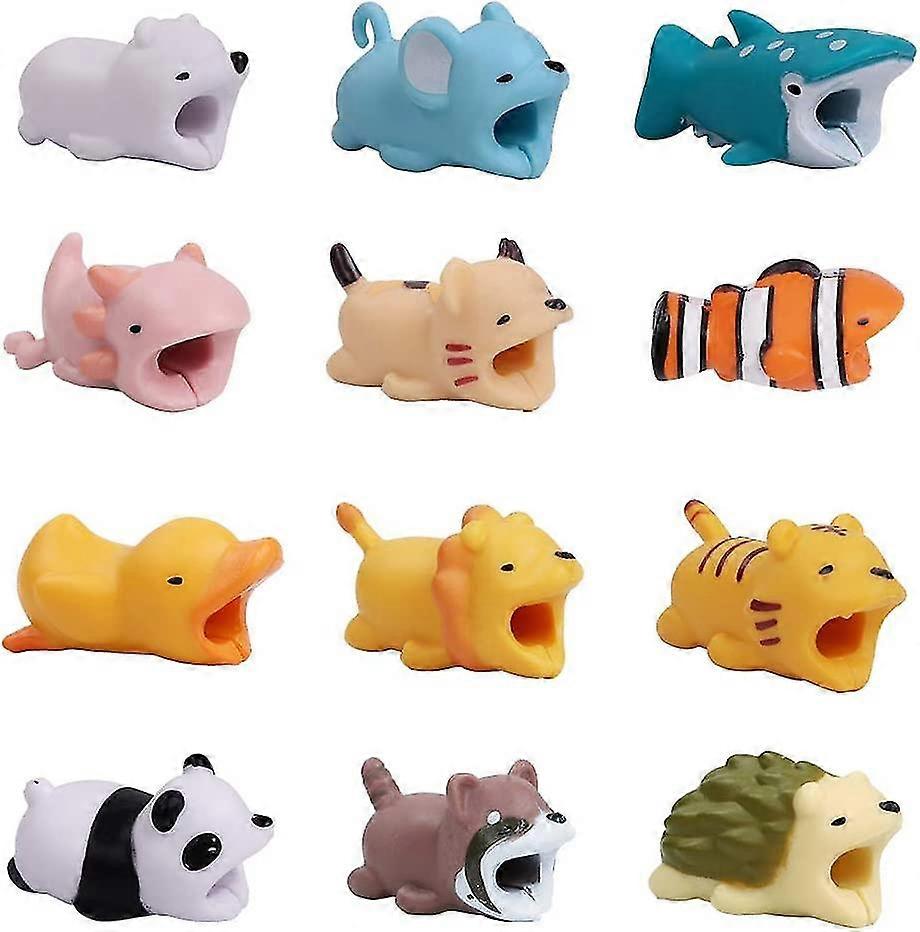 12 Pcs Cartoon Animal Cable Protector To Prevent Cable Breakage Cable Protector
