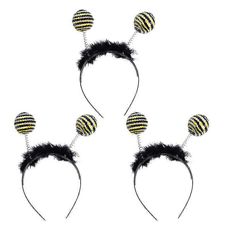 3pcs Creative Headwear Bee Sequins Antenna Headband Decorative Bee Headband