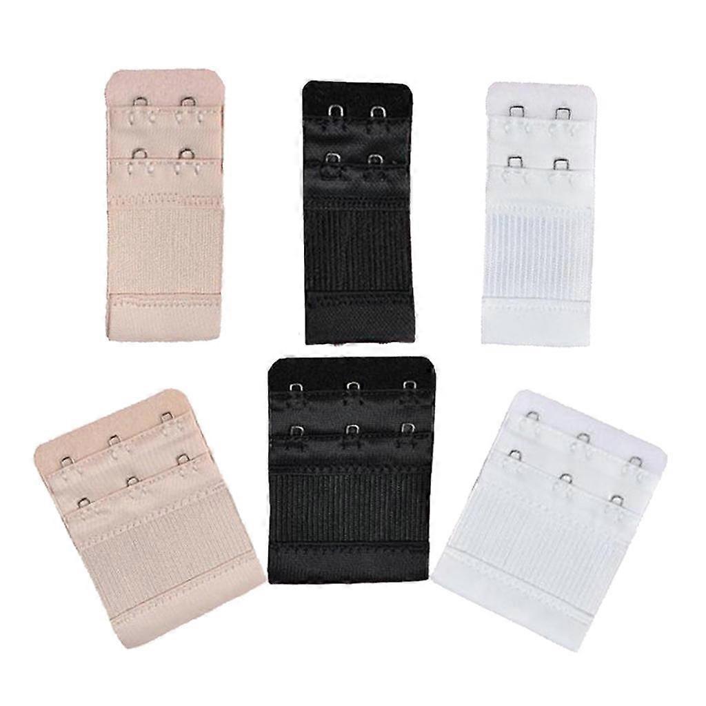 6 Set White Black Beige Bra Extension Extension 23 Hook 2 Rows