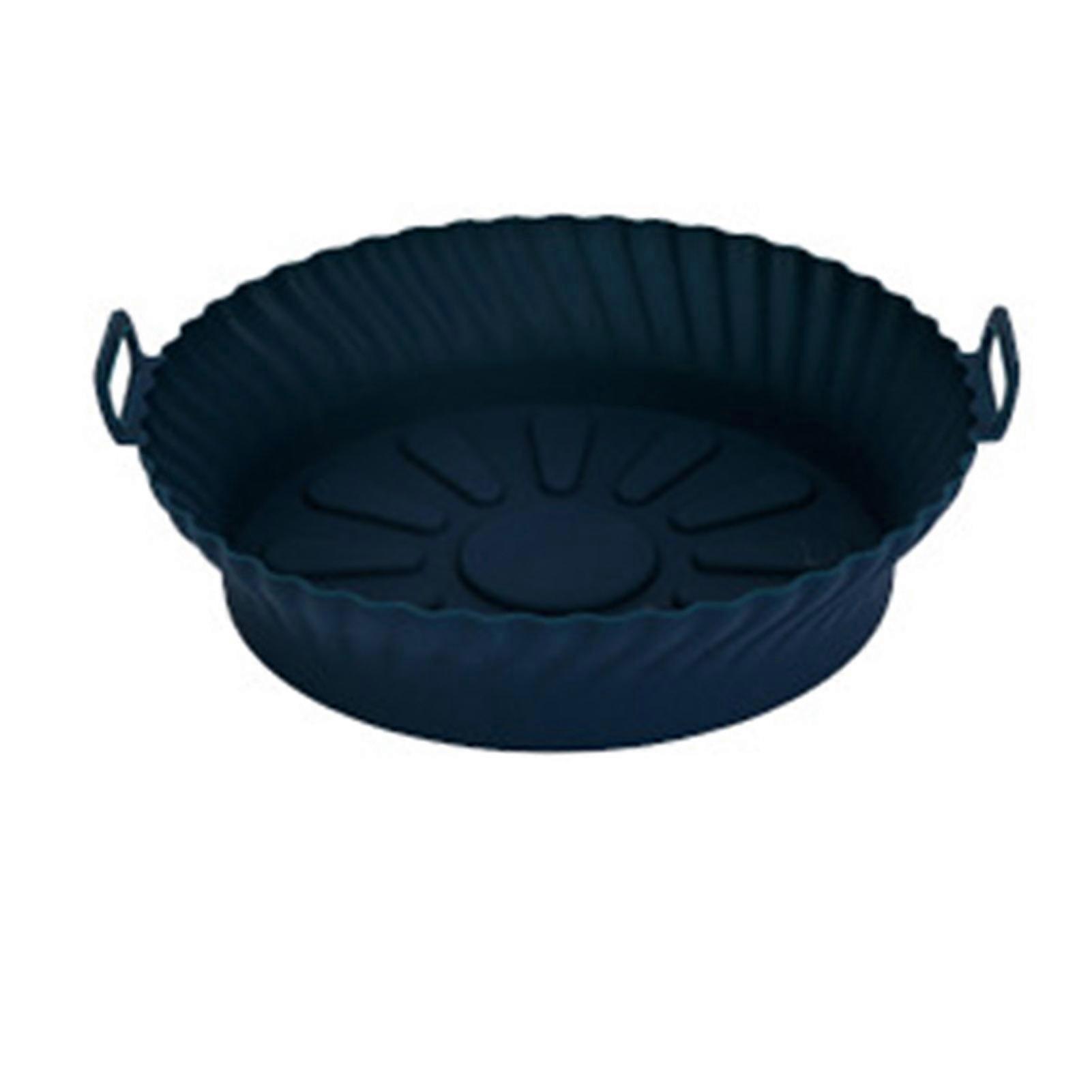 Air Fryer Round Silicone Insert Soft and Flexible Tray with Handle for Air Fryer Steamer Oven