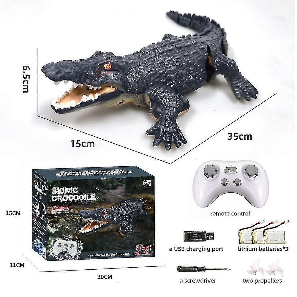 2.4ghz Remote Control Crocodile Toy Underwater Simulation Fish Eye Luminous Toy