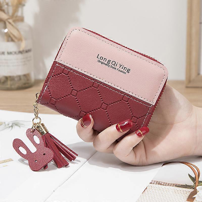 ZK-1pc Ladies Wallet Small Bifold Kawaii - Choose the color Black