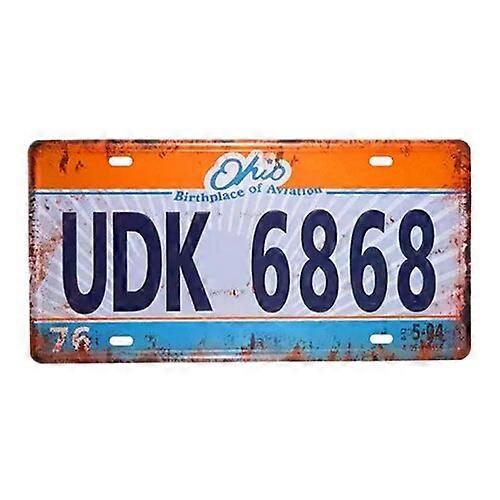 Měsíc selebriti kembali ke masa depan | DeLorean | Waktu habis | Plat nomor logam dicap Retro lusuh timbul plat mobil