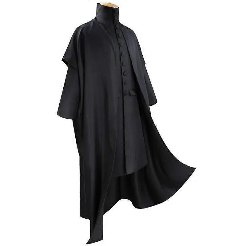 Professor Severus Piton Cosplay Costume Hogwartes Scuola Nero Mantello Camicie Abiti Adulti Robe Bacchetta Magica Carnevale Feste Uniformi M