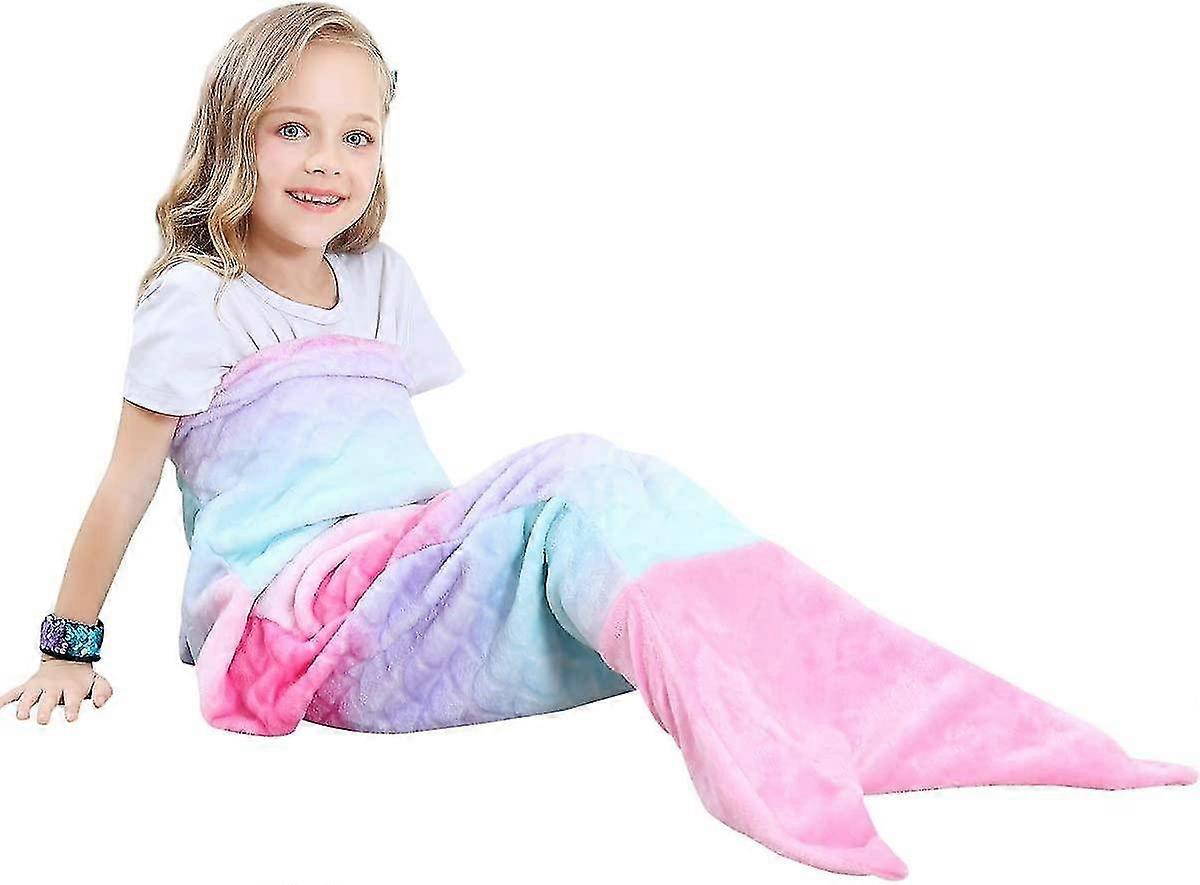 Kids Mermaid Blanket Gifts Best - Personalized Warm Living Room Sofa Blanket Sleeping Ba