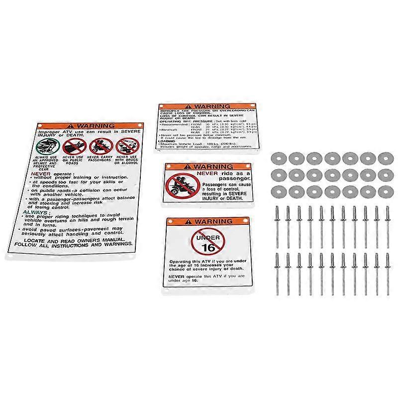 For Warning Decals Stickers Labels Aluminum Backed Blaster Banshee
