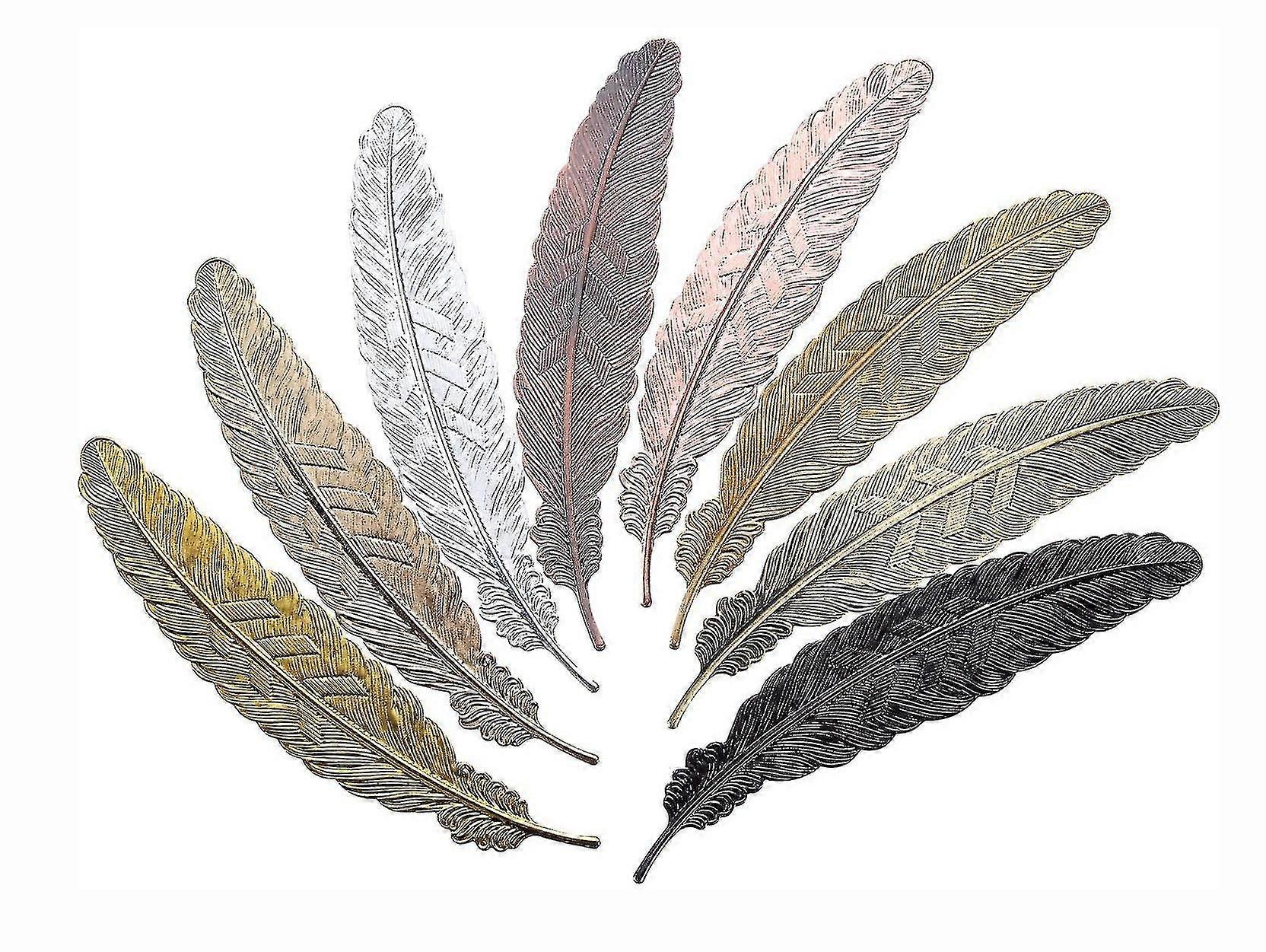 8 Pcs Metal Feather Bookmarks Feather Shape Bookmarks For Children